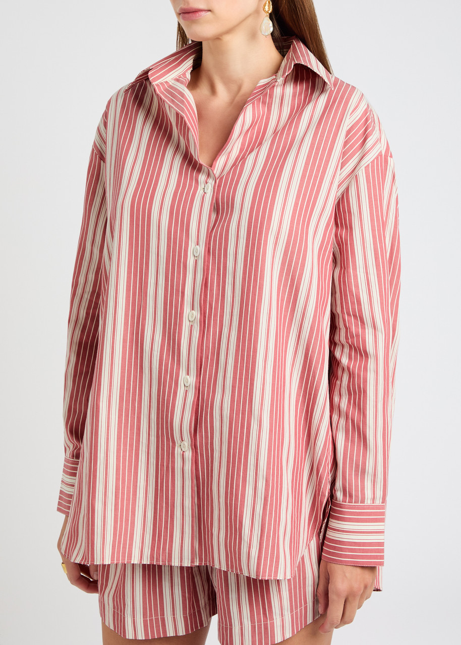 Faithfull The Brand Capri Stripe Cotton Button-up Shirt