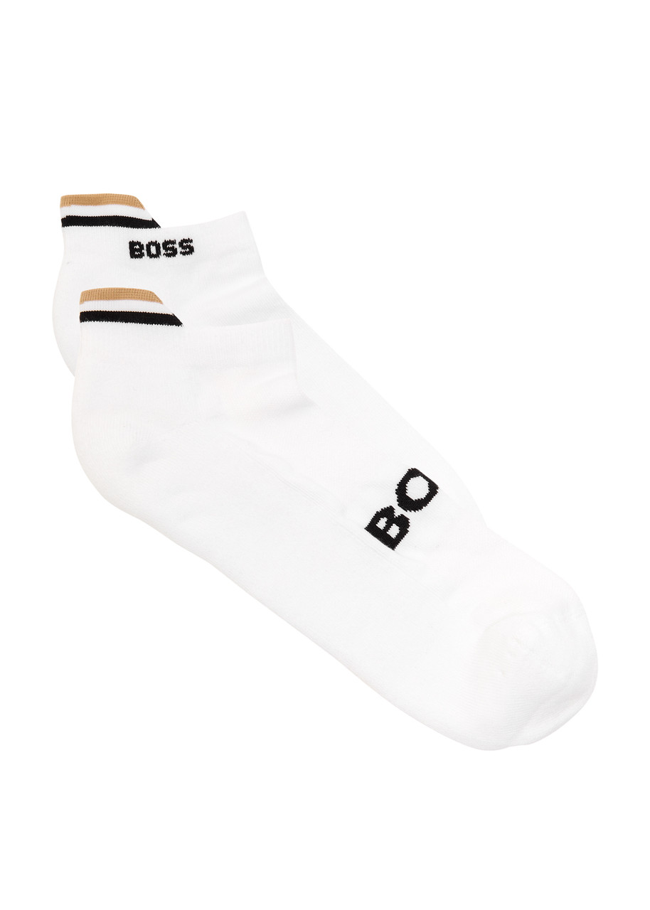 Boss Striped-intarsia Cotton-blend Trainer Socks - set of two - White - 5 8.5 S/M