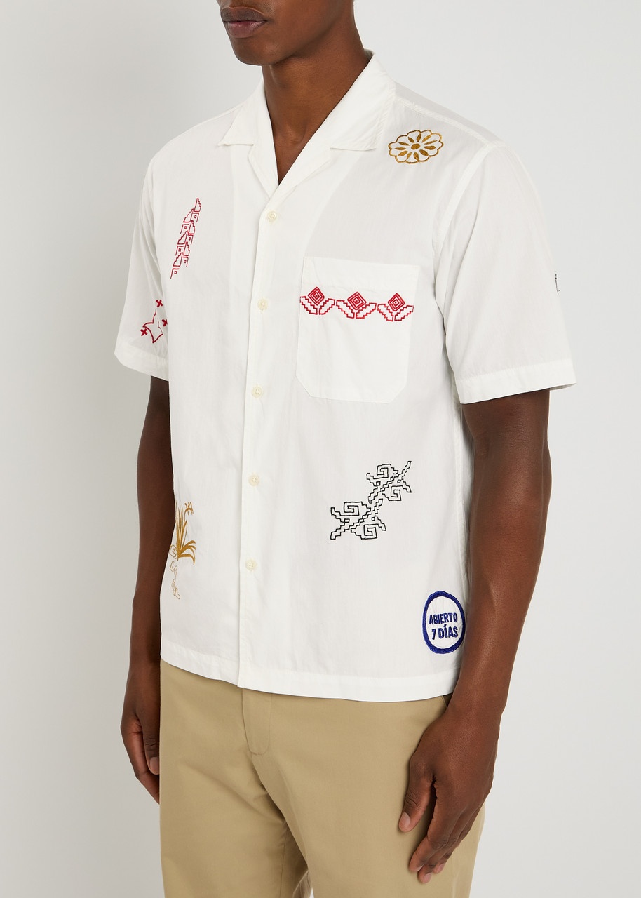 Universal Works Minari Embroidered Cotton-poplin Shirt