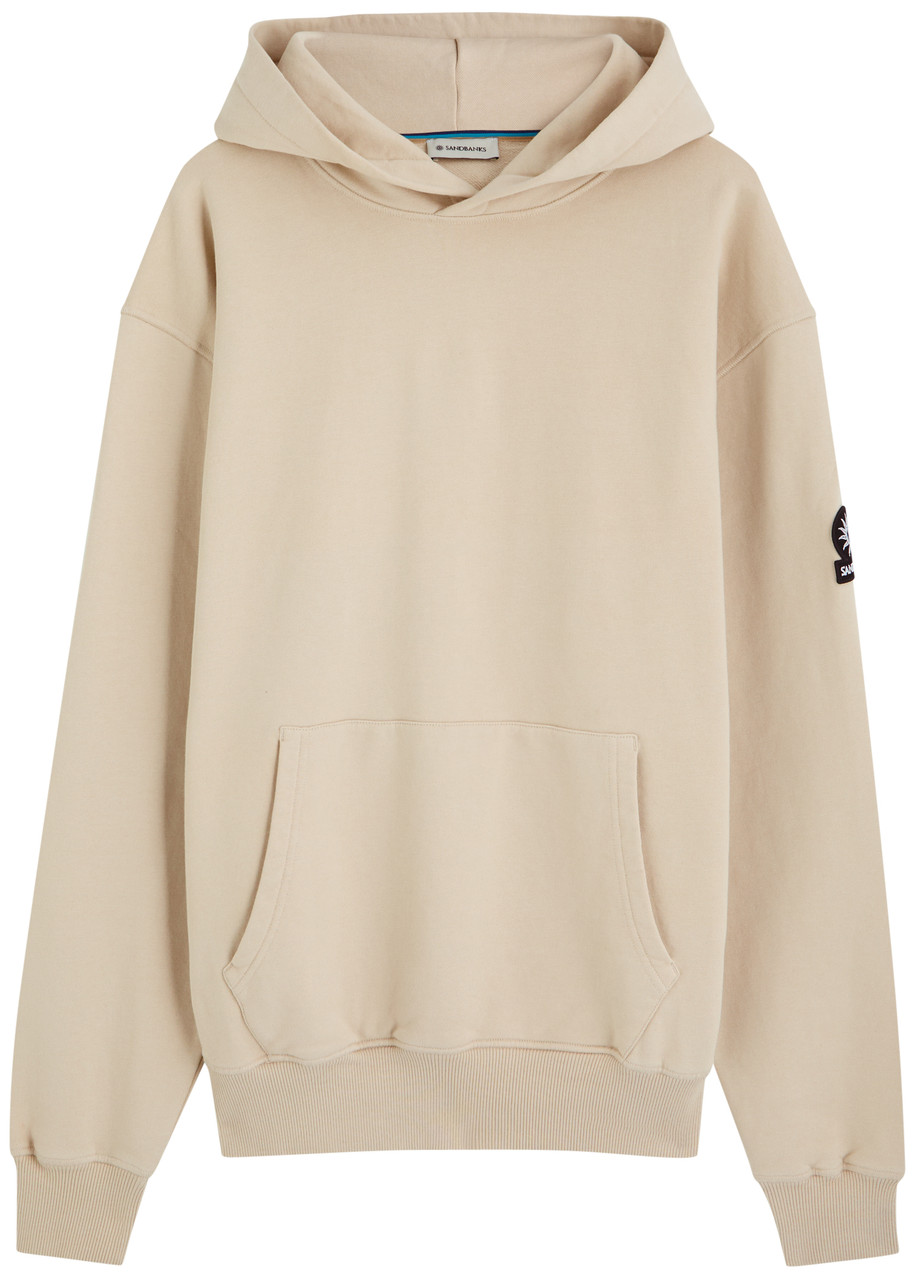 Sandbanks Badge Logo Hooded Cotton Sweatshirt - Grey - M