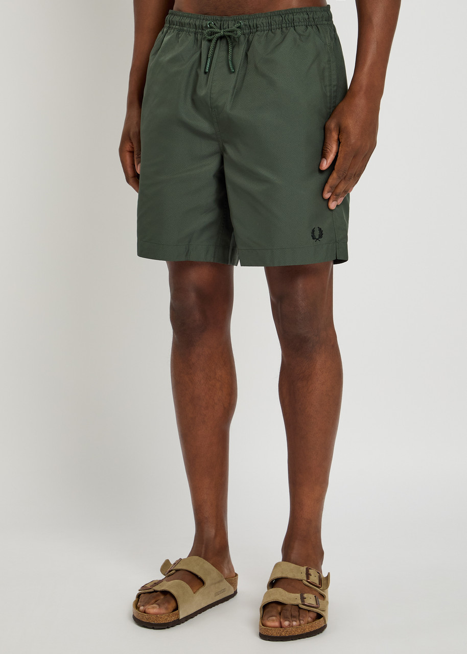 Fred Perry Logo-embroidered Shell Swim Shorts