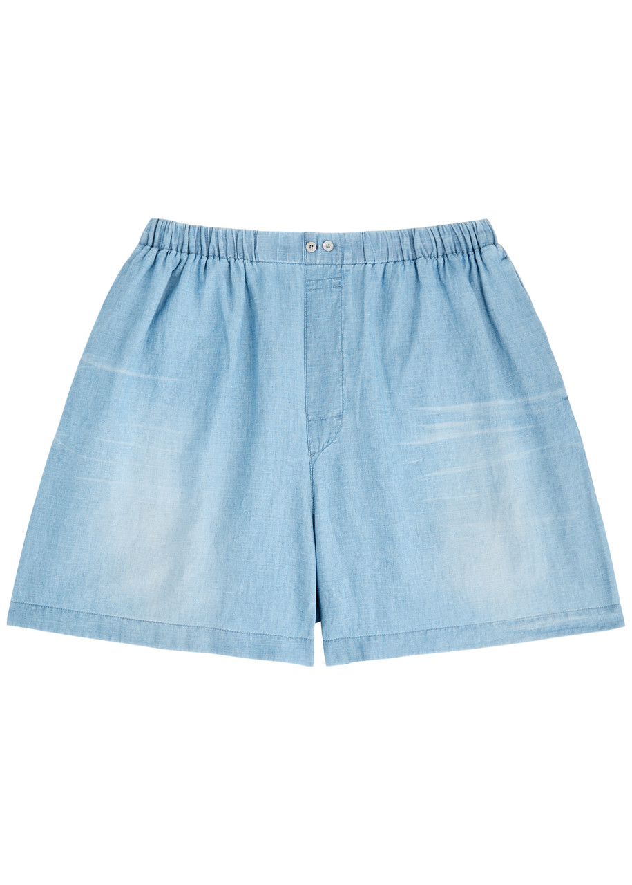 Acne Studios Logo-printed Washed Cotton-blend Shorts