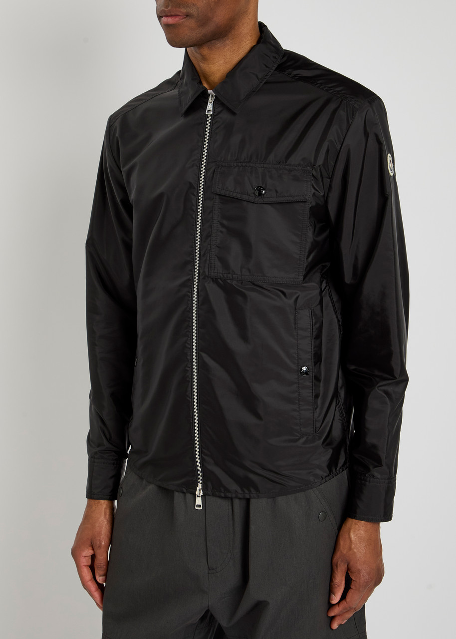 Moncler Mens Black Nylon Shirt Jacket In Black