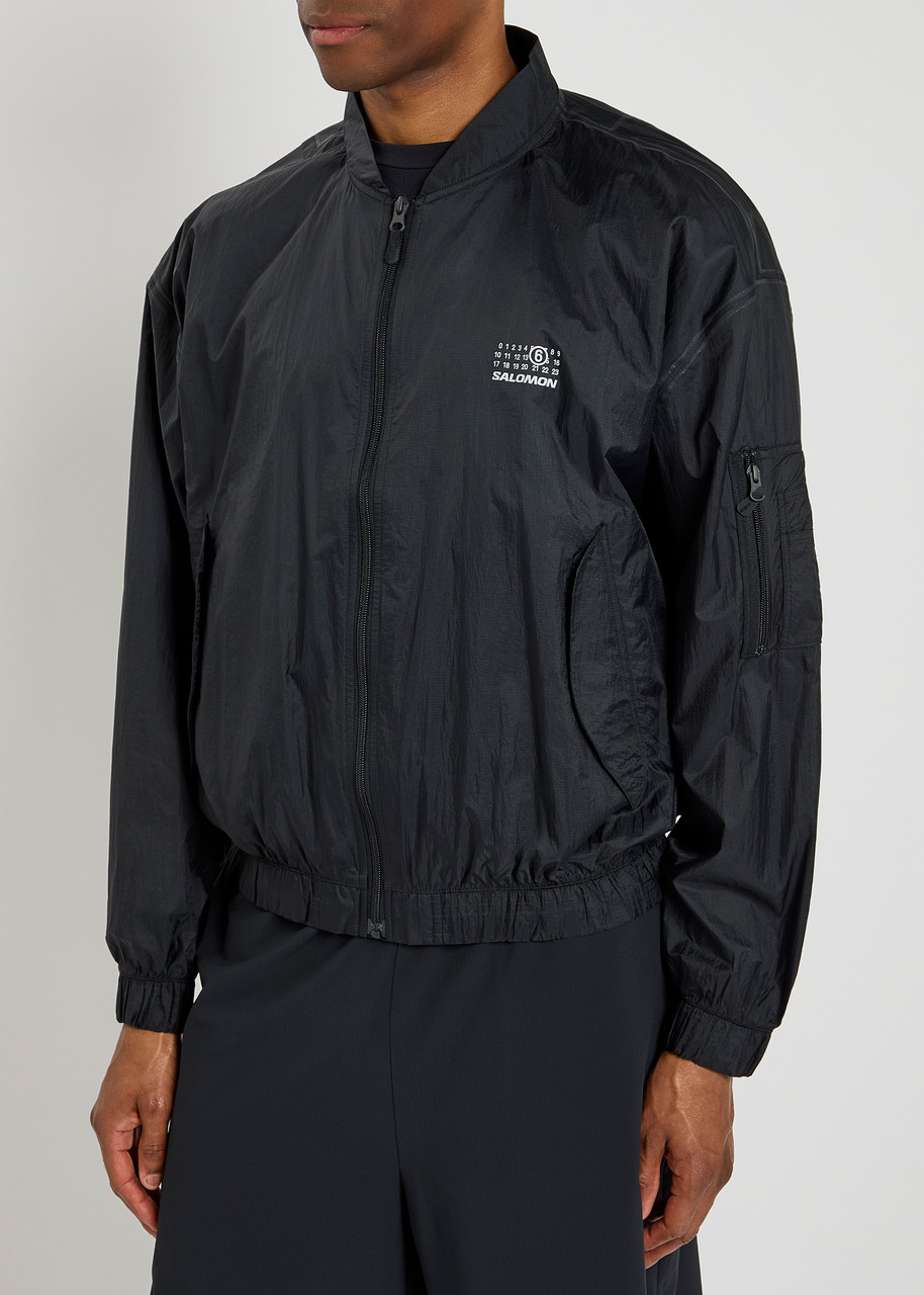  Mm6 X Salomon Reflective Logo-print Shell Bomber - Black - Xl 
