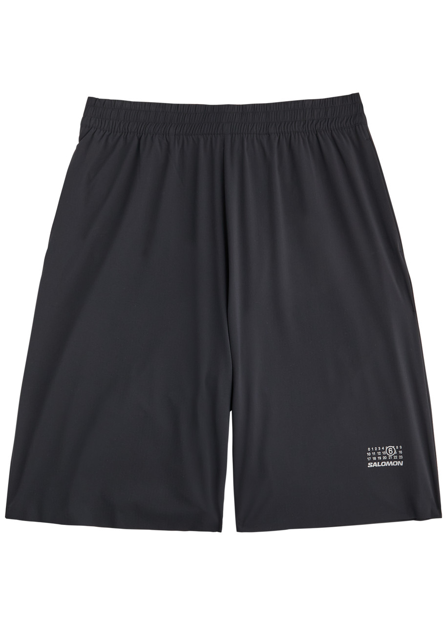 Mm6 X Salomon Black Sports Bermuda Shorts