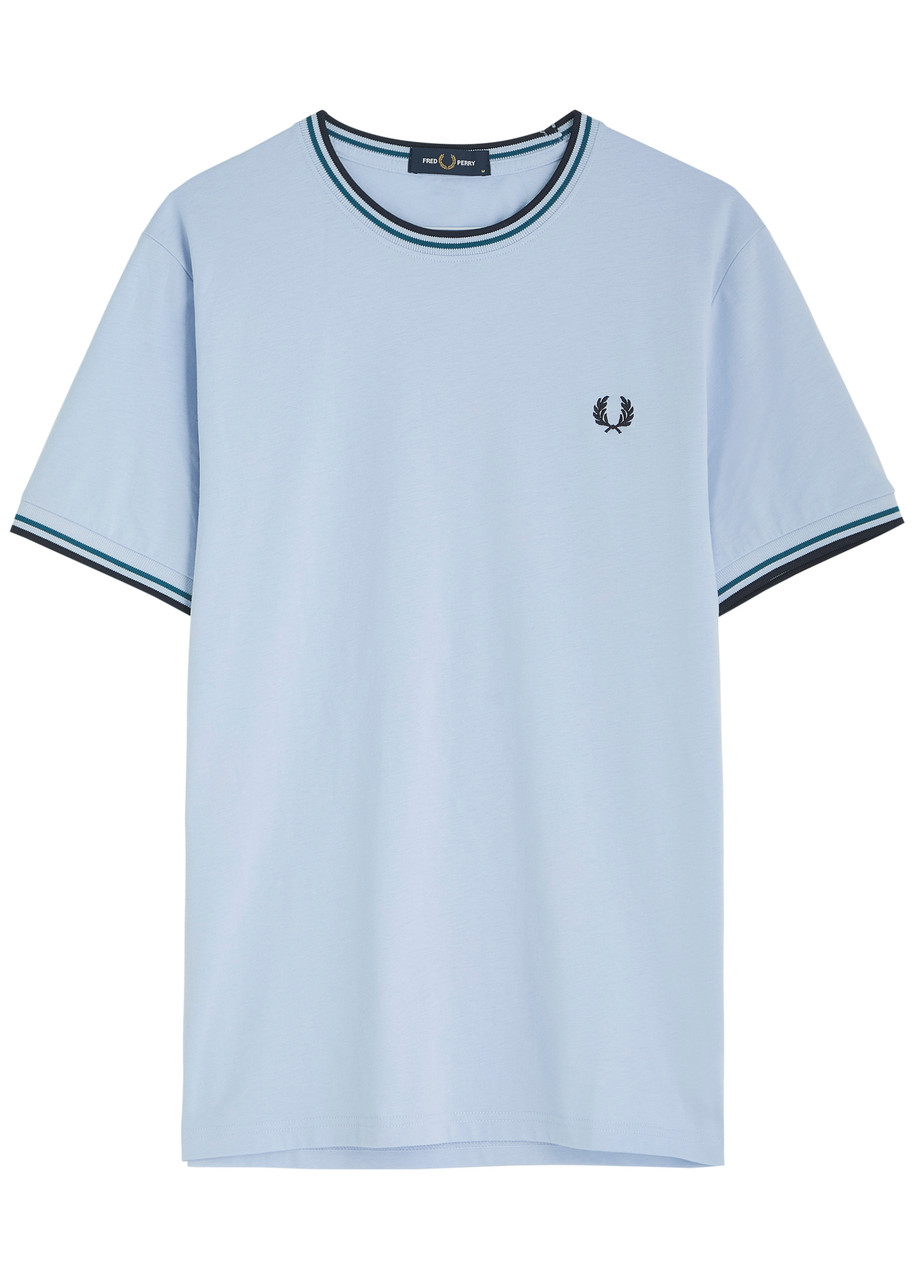 Fred Perry Stripe-trimmed Logo Cotton T-shirt