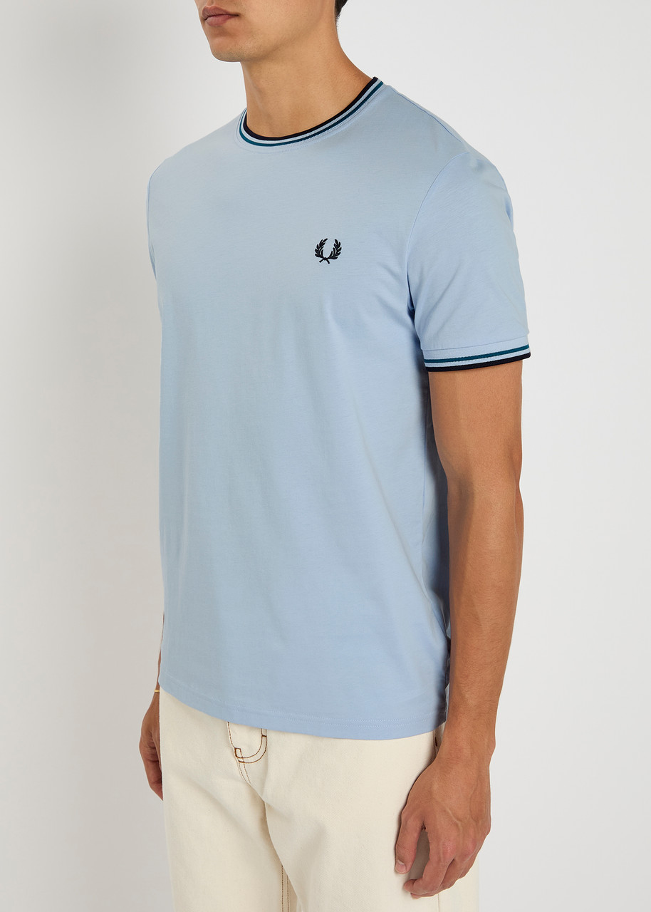 Fred Perry Stripe-trimmed Logo Cotton T-shirt