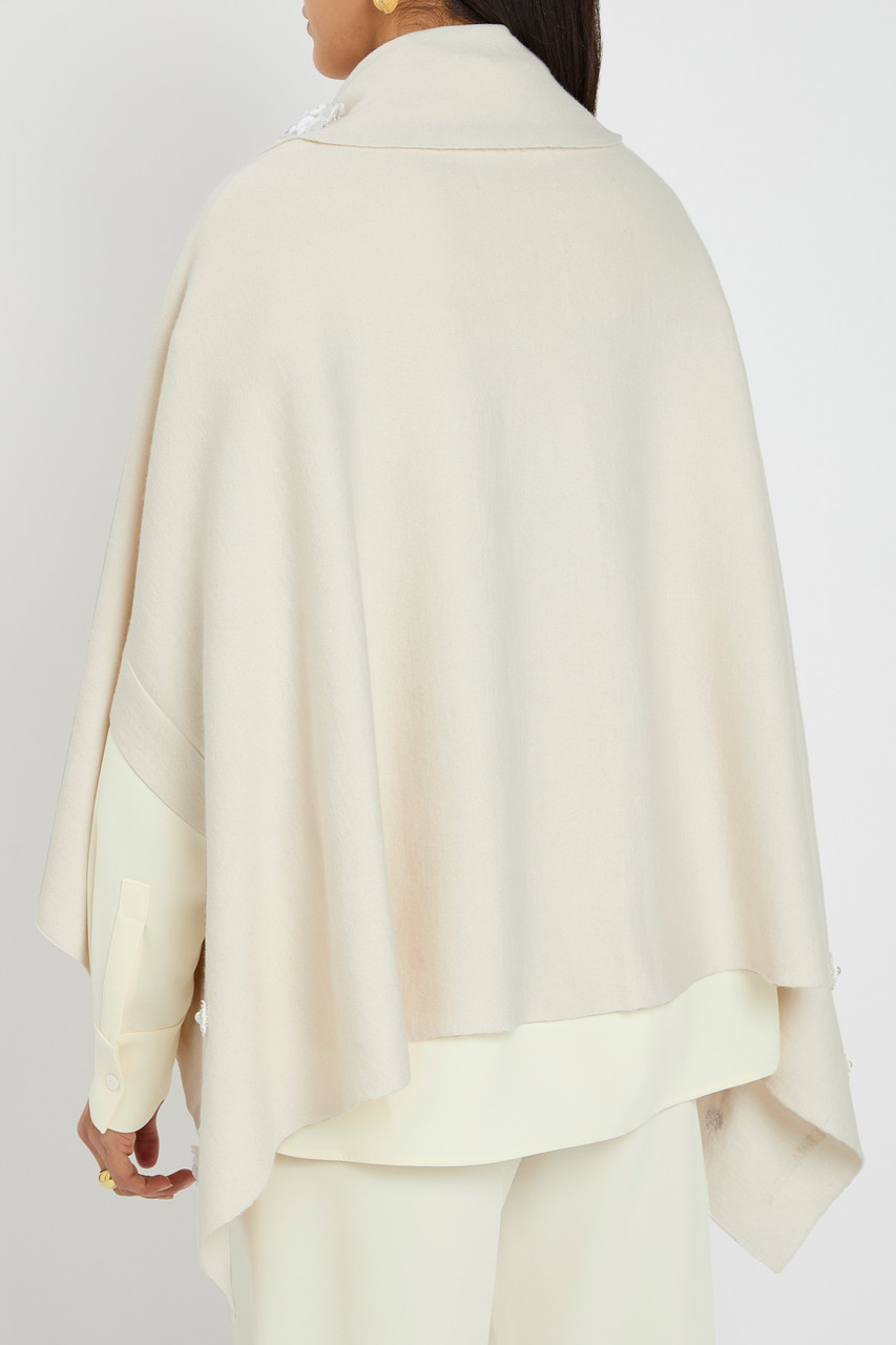  Bernadette Shirene Embroidered Cashmere-blend Shawl - Ivory - M (uk12 / M) 