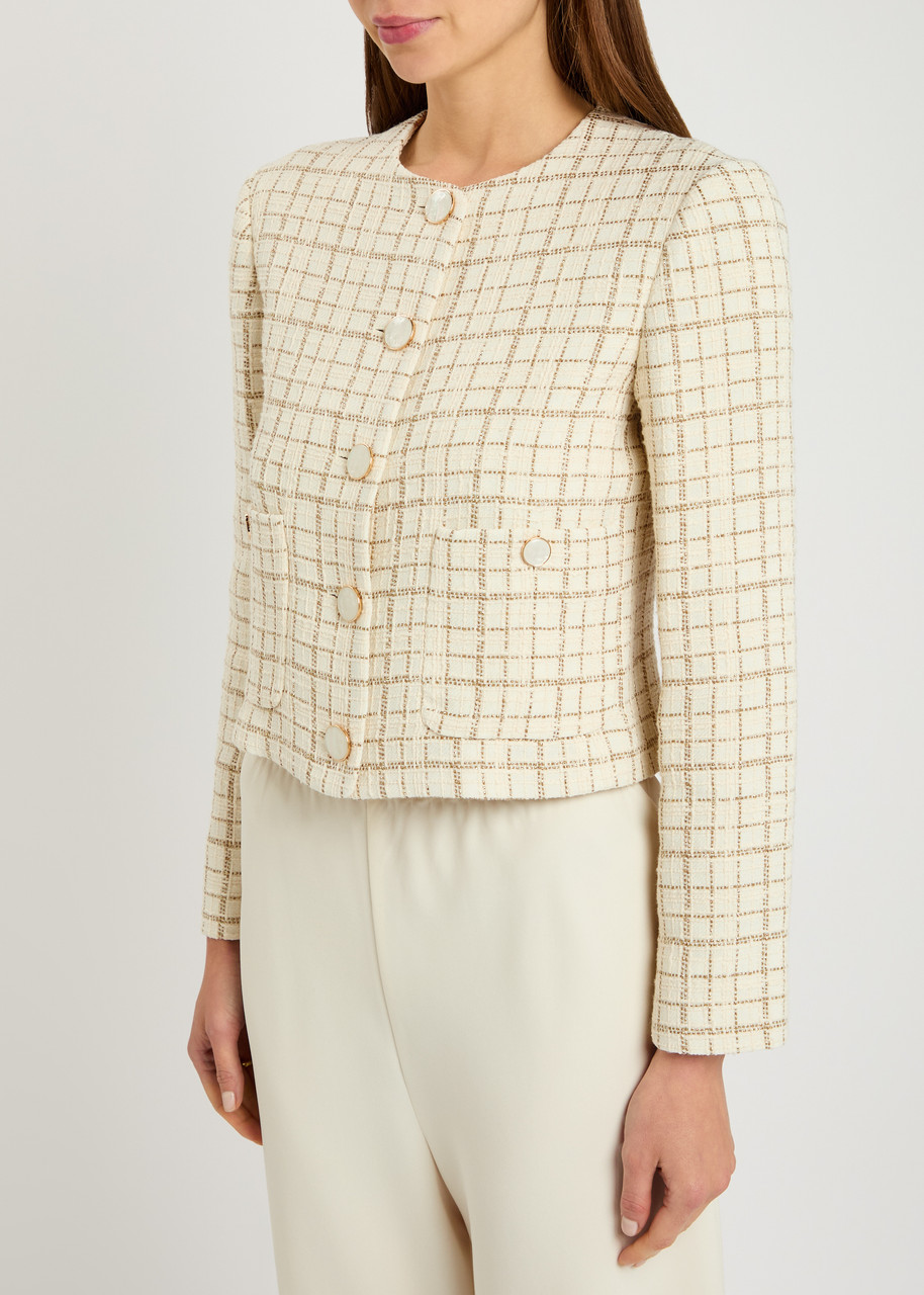 Veronica Beard Andrea Metallic Cotton-blend Tweed Jacket