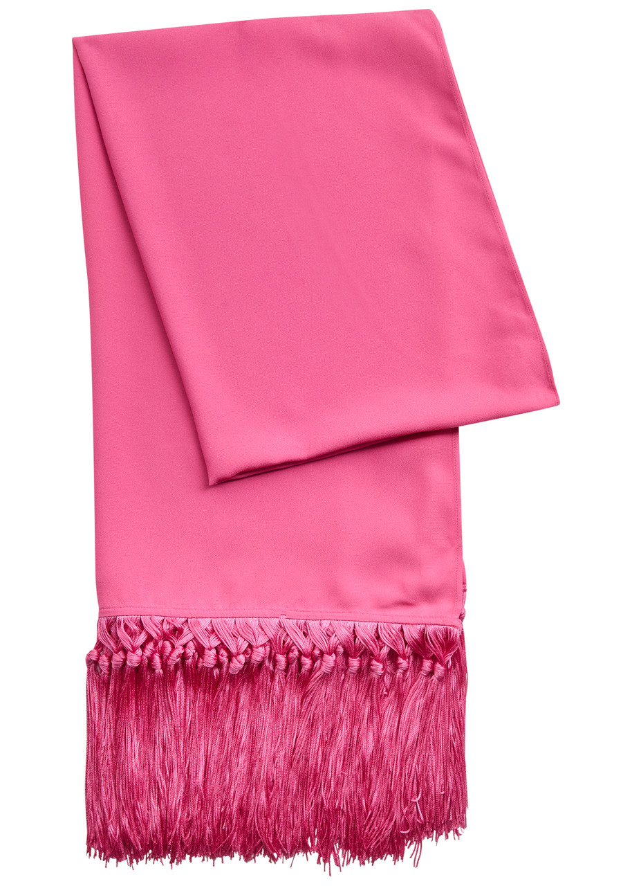 Taller Marmo Babe Fringed Crepe Scarf - Pink - One Size
