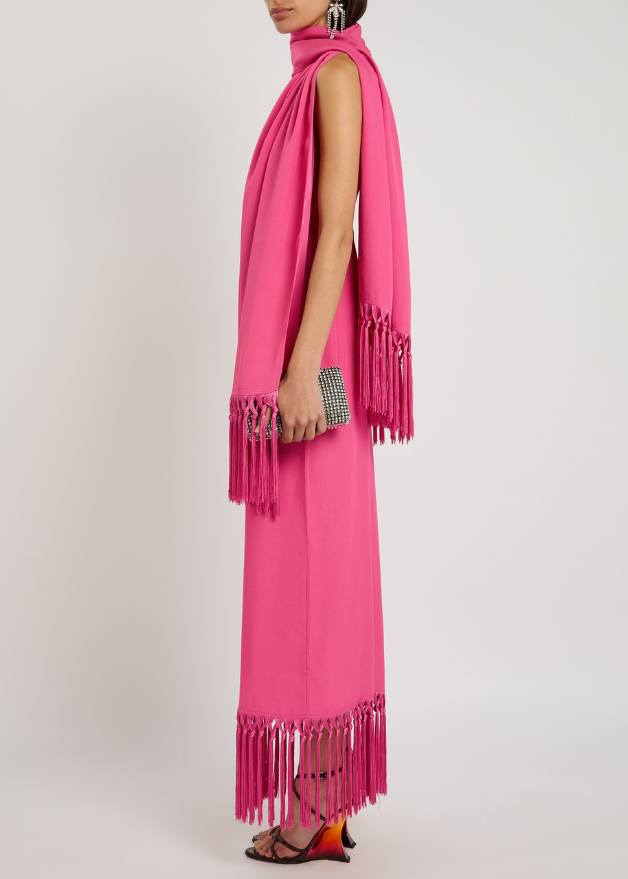 Taller Marmo Babe Fringed Crepe Scarf