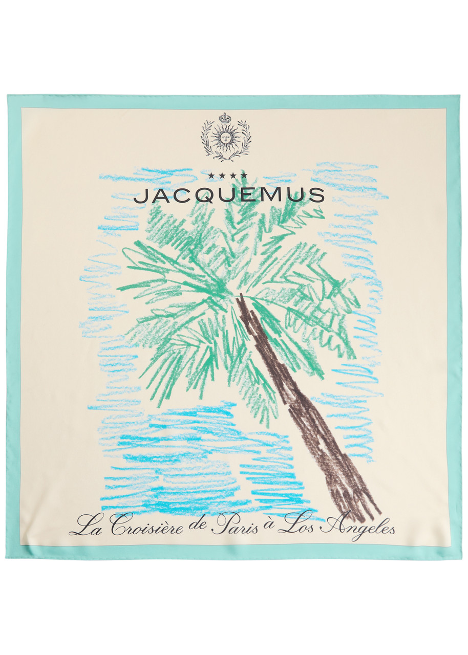 Jacquemus Le Bandana Palmier Silk Bandana In Multi