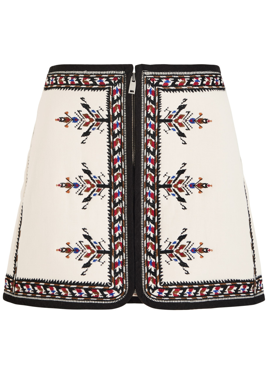 Isabel Marant étoile Zeria Padded Woven Mini Skirt - Ecru - 40 (UK10 / S)