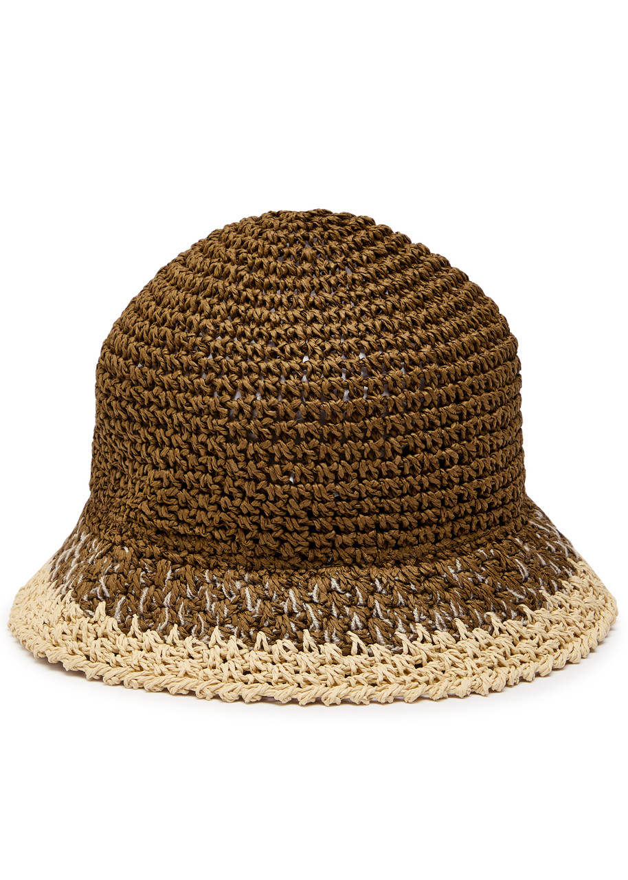  Eugenia Kim Bailey Straw Bucket Hat - Olive - One Size 