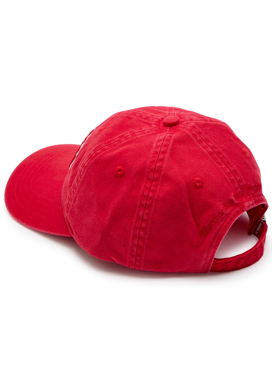 Ganni Washed Cotton Canvas Cap Embroidery