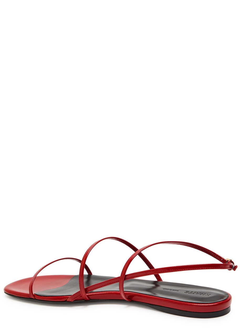 Khaite Strappy Flat Sandal In Red