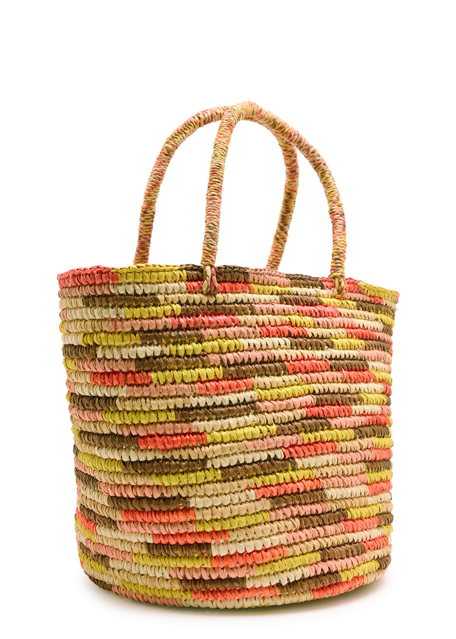  Sensi Studio Striped Straw Tote - Multicoloured - One Size 