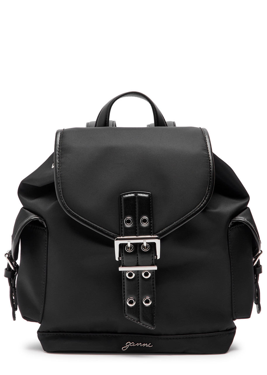 Ganni Magnetic Pockets Flap Backpack Handle