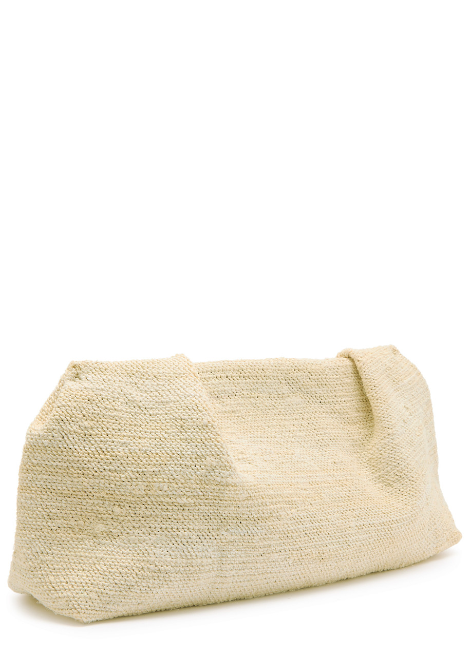 Sensi Studio Sisal Shell-embellished Straw Clutch