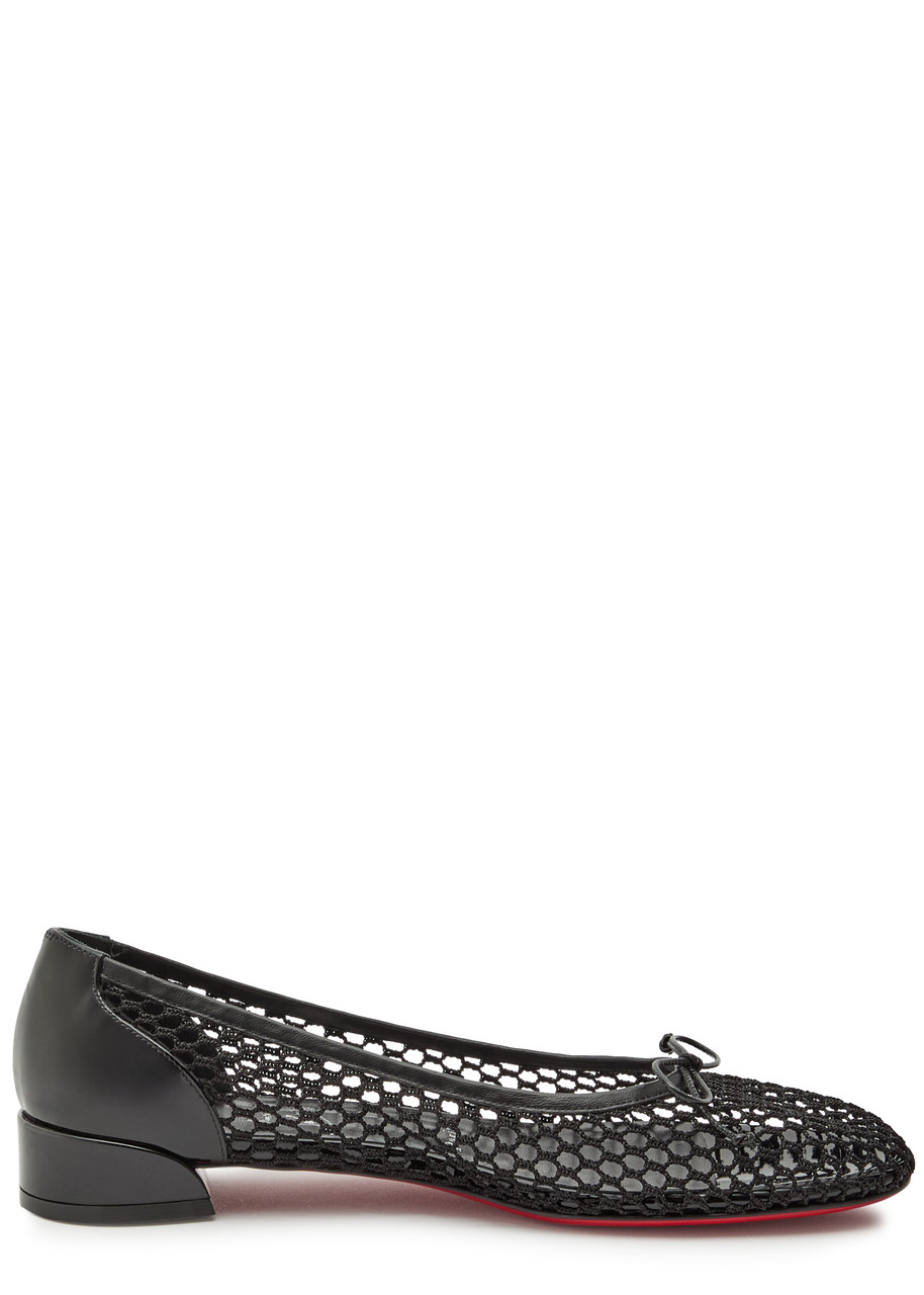 Christian Louboutin Sweetie Jane Mesh Ballet Flats - Black - 38 (IT38 / UK5)