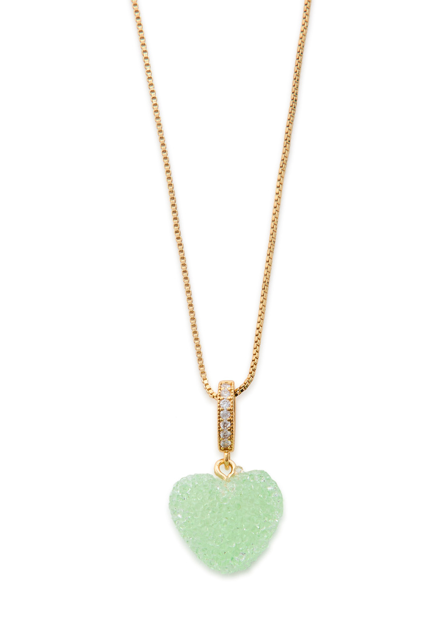 Crystal Haze Jelly Heart 18kt Gold-plated Necklace