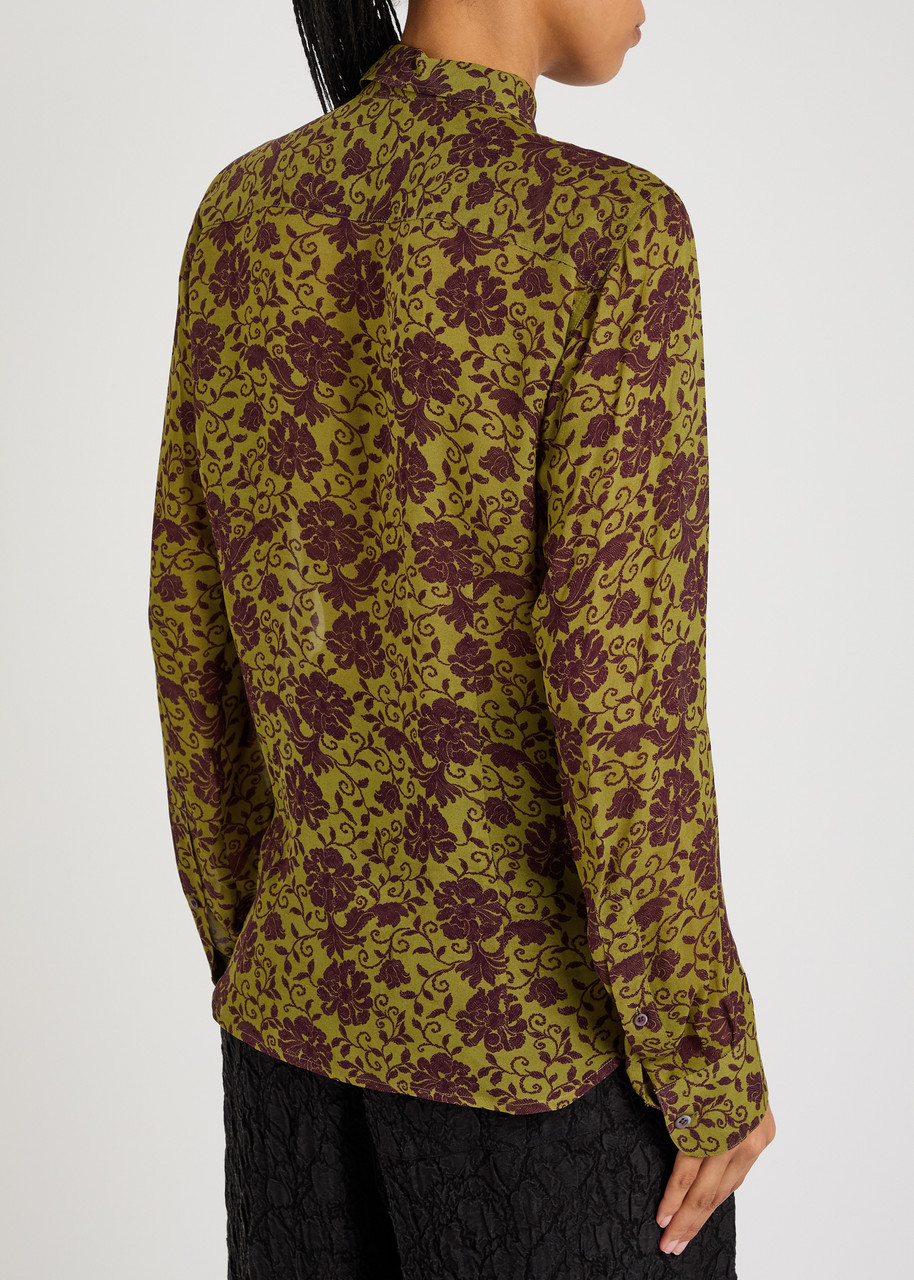 Dries Van Noten Chowy Floral-print Georgette Shirt