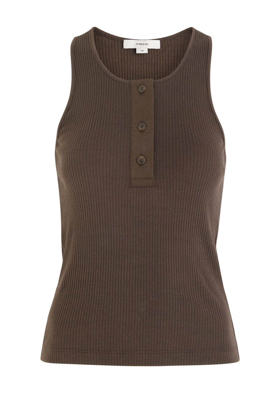 Vince Ribbed Cotton Tank