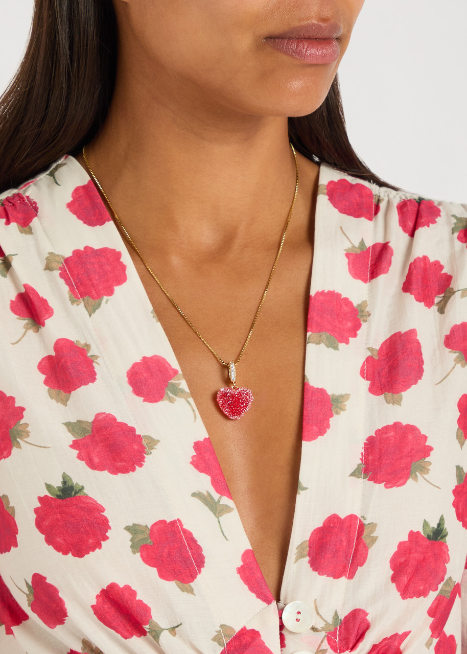Crystal Haze Jelly Heart 18kt Gold-plated Necklace