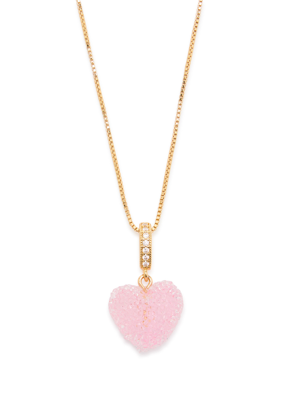 Crystal Haze Jelly Heart 18kt Gold-plated Necklace