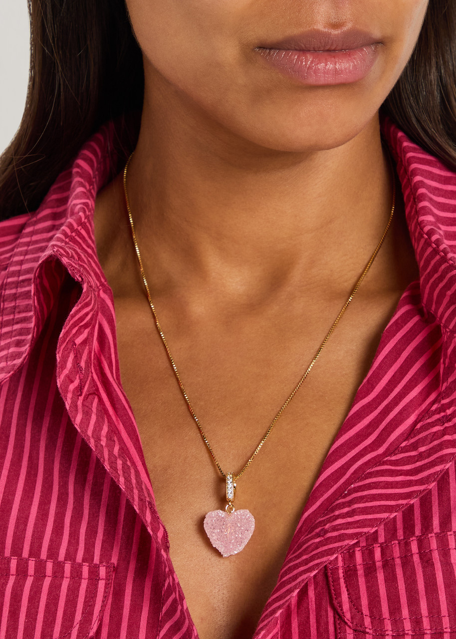 Crystal Haze Jelly Heart 18kt Gold-plated Necklace