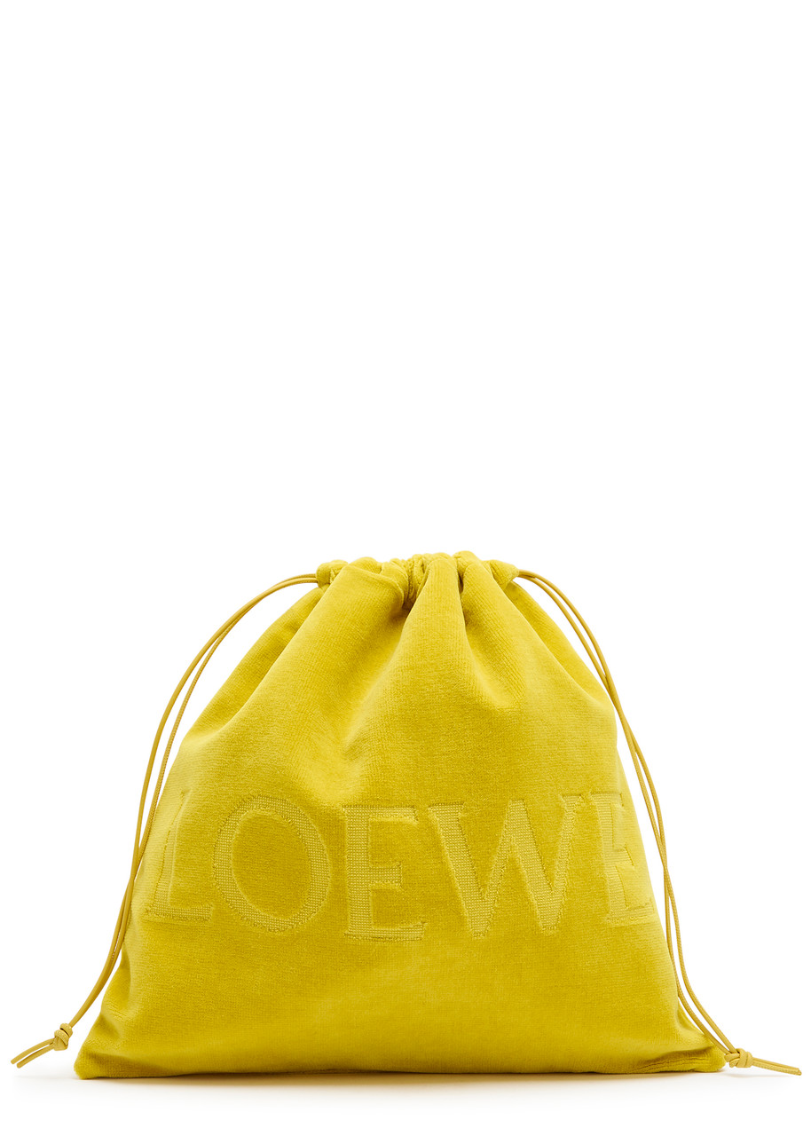 Loewe X Paula's Ibiza Drawstring Cotton Terry Pouch - Yellow - One Size