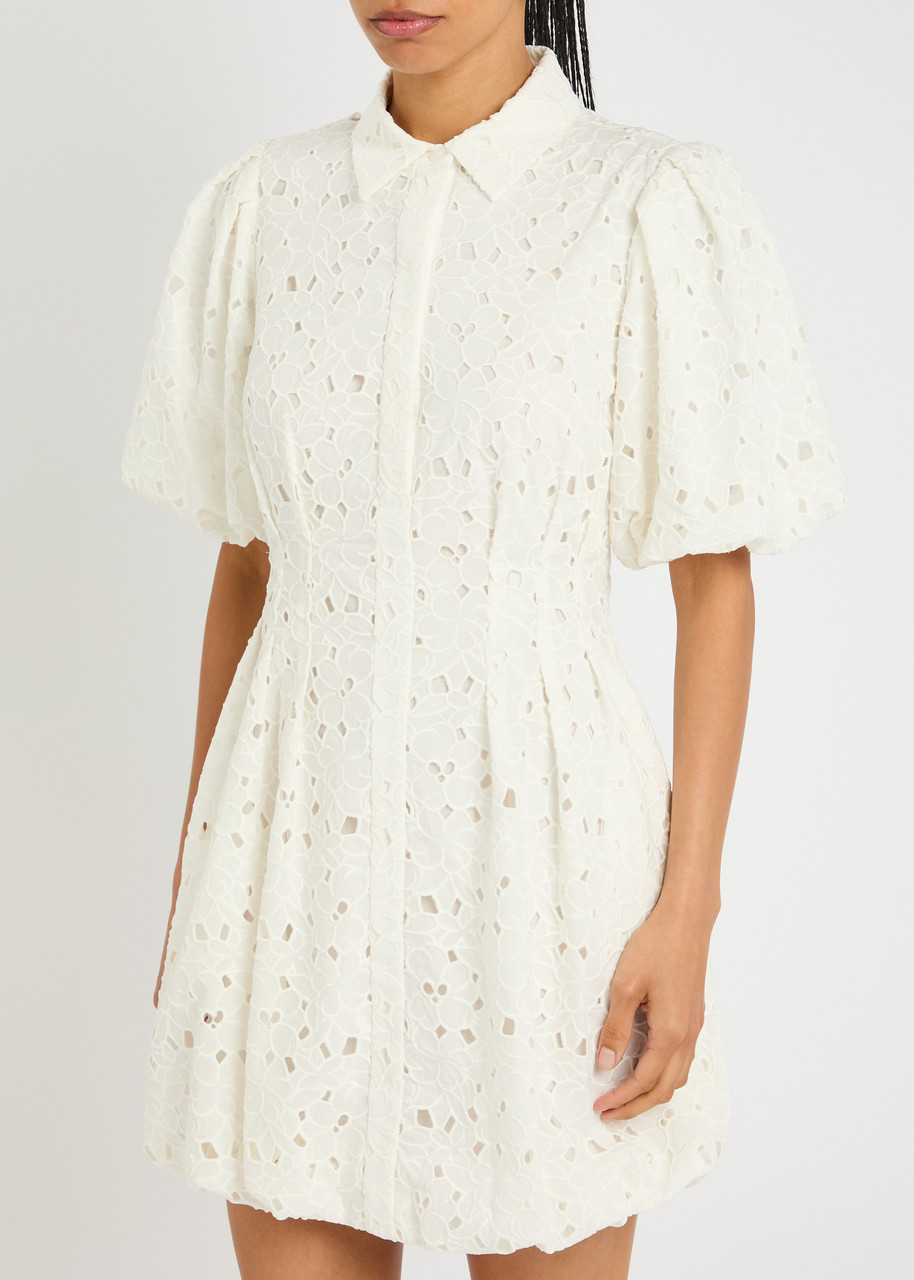 Simkhai Jonathan Cleo Floral-embroidered Cotton Mini Dress