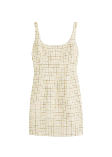 VERONICA BEARD Brigitte metallic-check cotton-blend mini