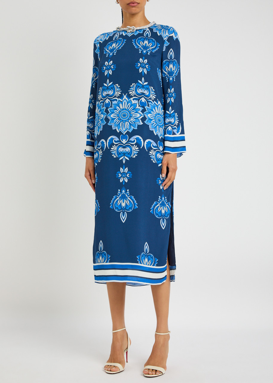 Borgo De Nor Seraphina Floral-printed Chiffon Midi Dress