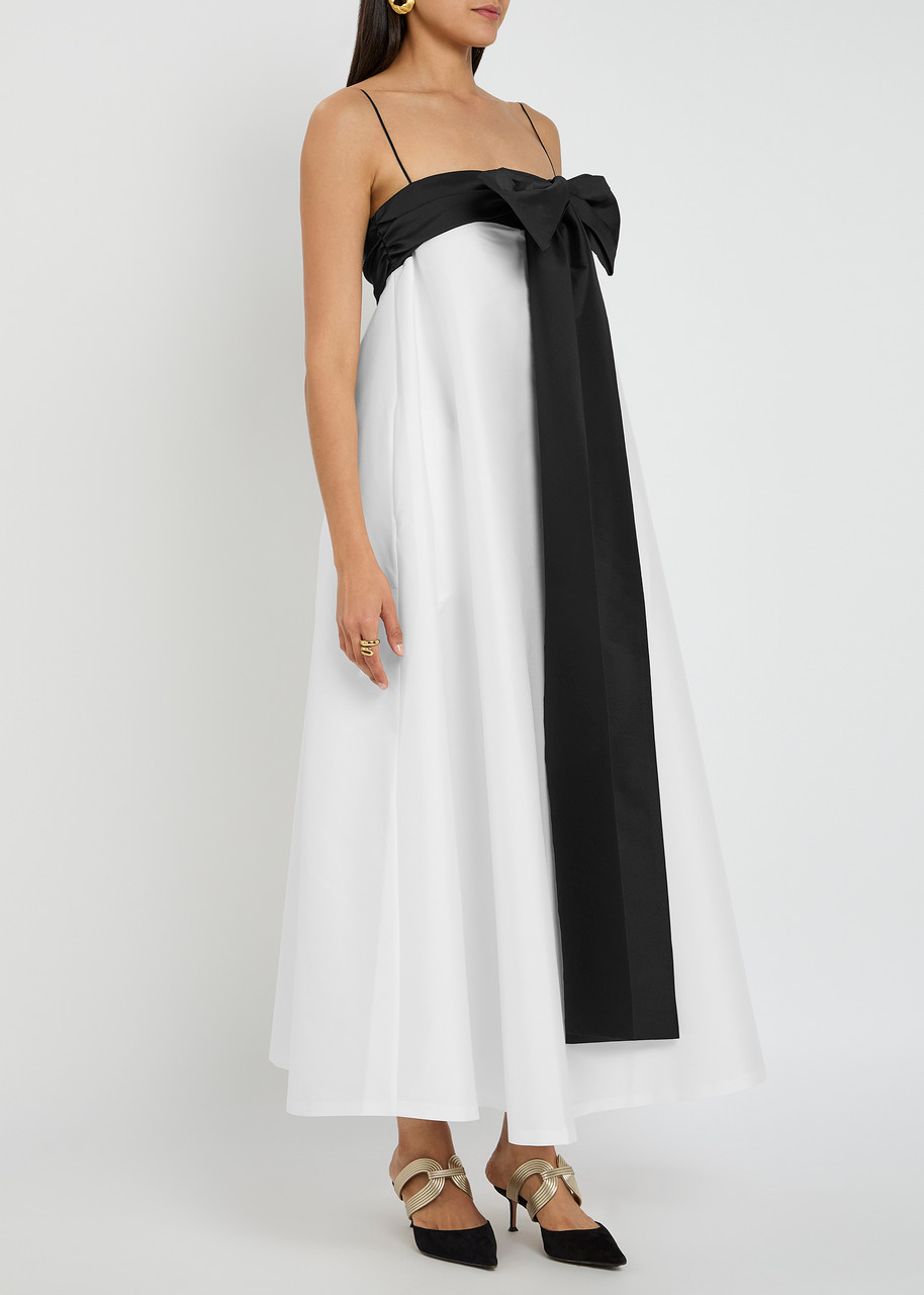 Bernadette Bailey Two-tone Bow-embellished Taffeta Midi Dress