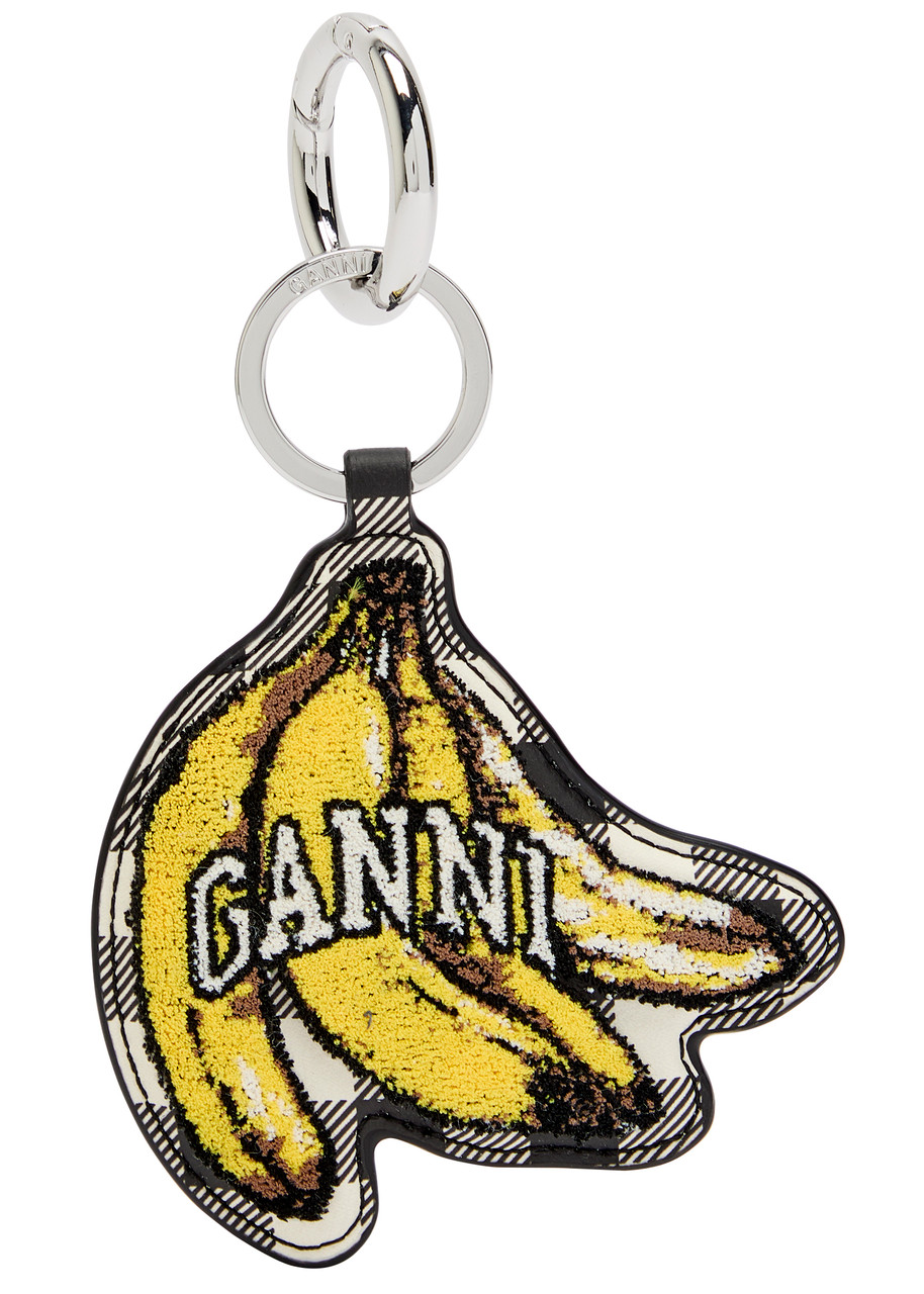 Ganni Banana Leather Keyring - Yellow - One Size