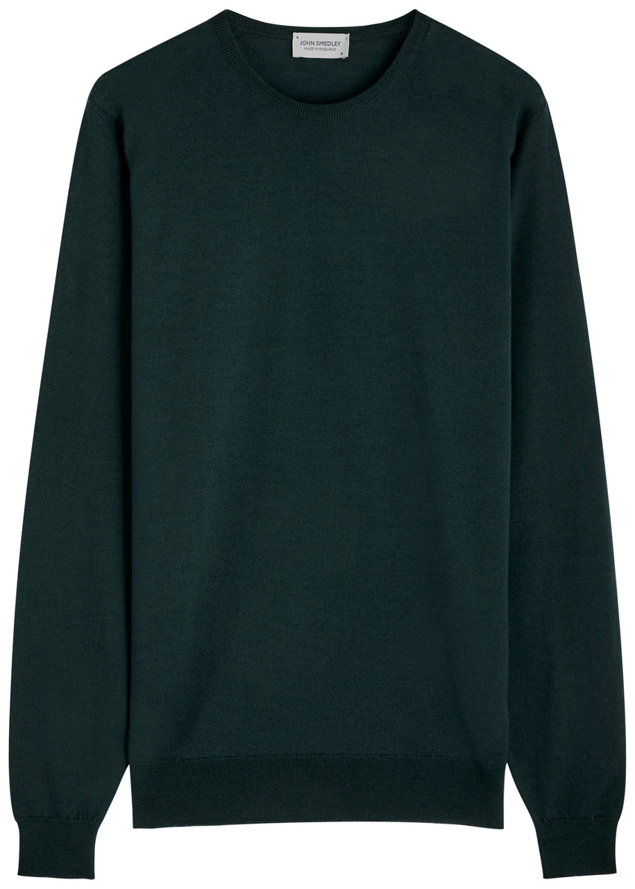 John Smedley Lundy Wool Jumper - Dark Green