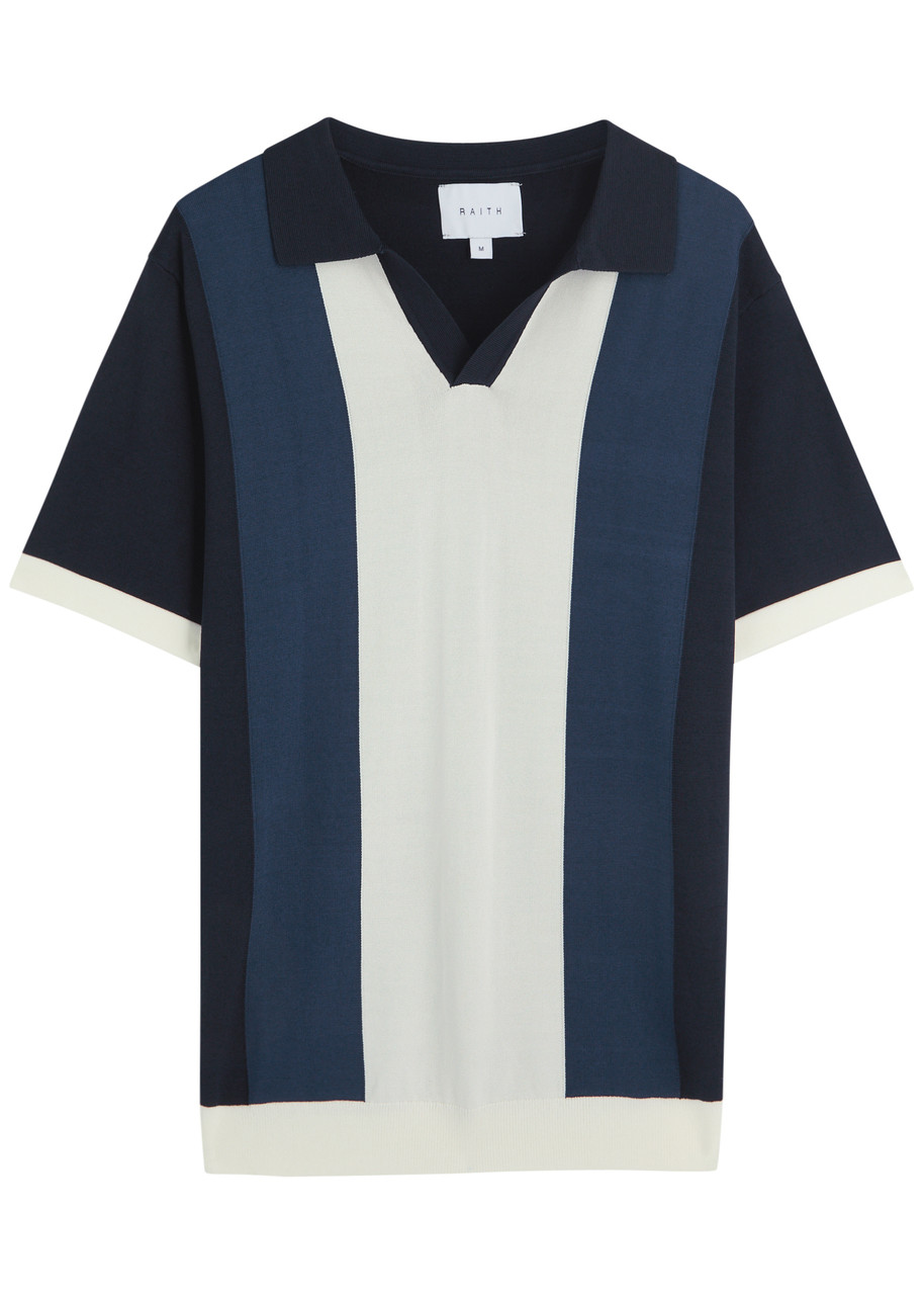 Raith Campi Colour Block Fine-knit Polo Shirt
