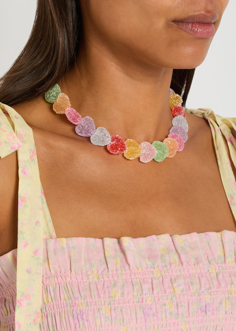 Crystal Haze Jelly Heart 18kt Gold-plated Necklace