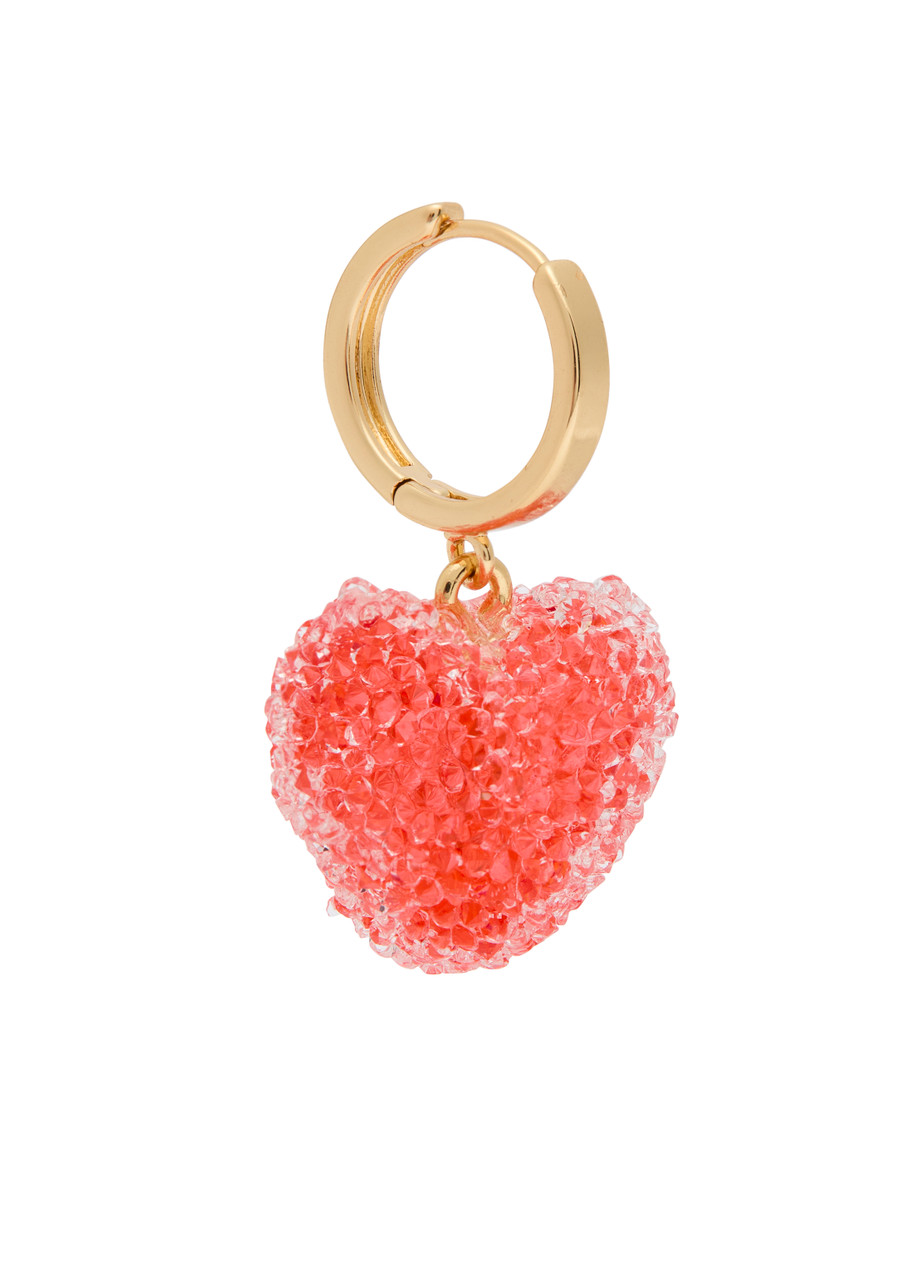 Crystal Haze Jelly Heart 18kt Gold-plated Hoop Earrings