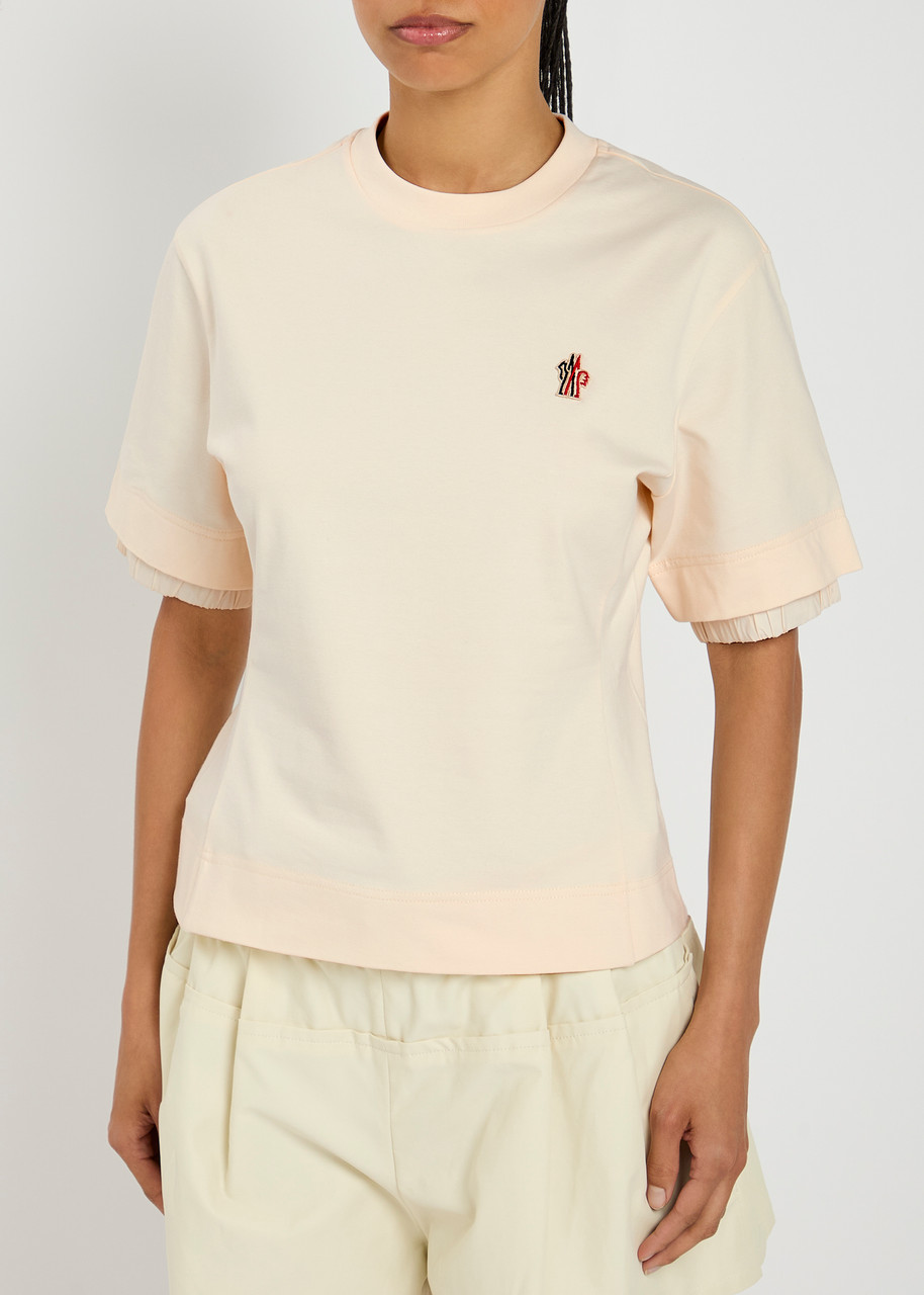 Moncler Grenoble White Cotton Clothing Tshirt In Neutral
