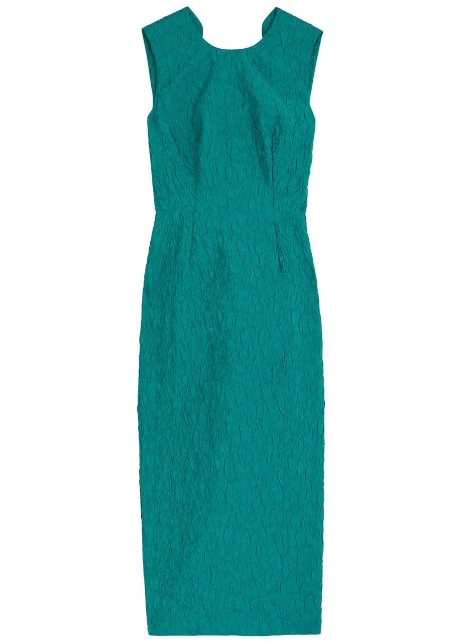 Roksanda Surah Cloqué Midi Dress - Green