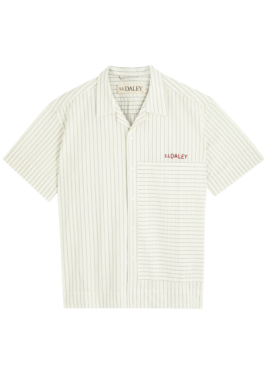 S.S. DALEY SS DALEY TURING TEXTURED-STRIPES COTTON SHIRT