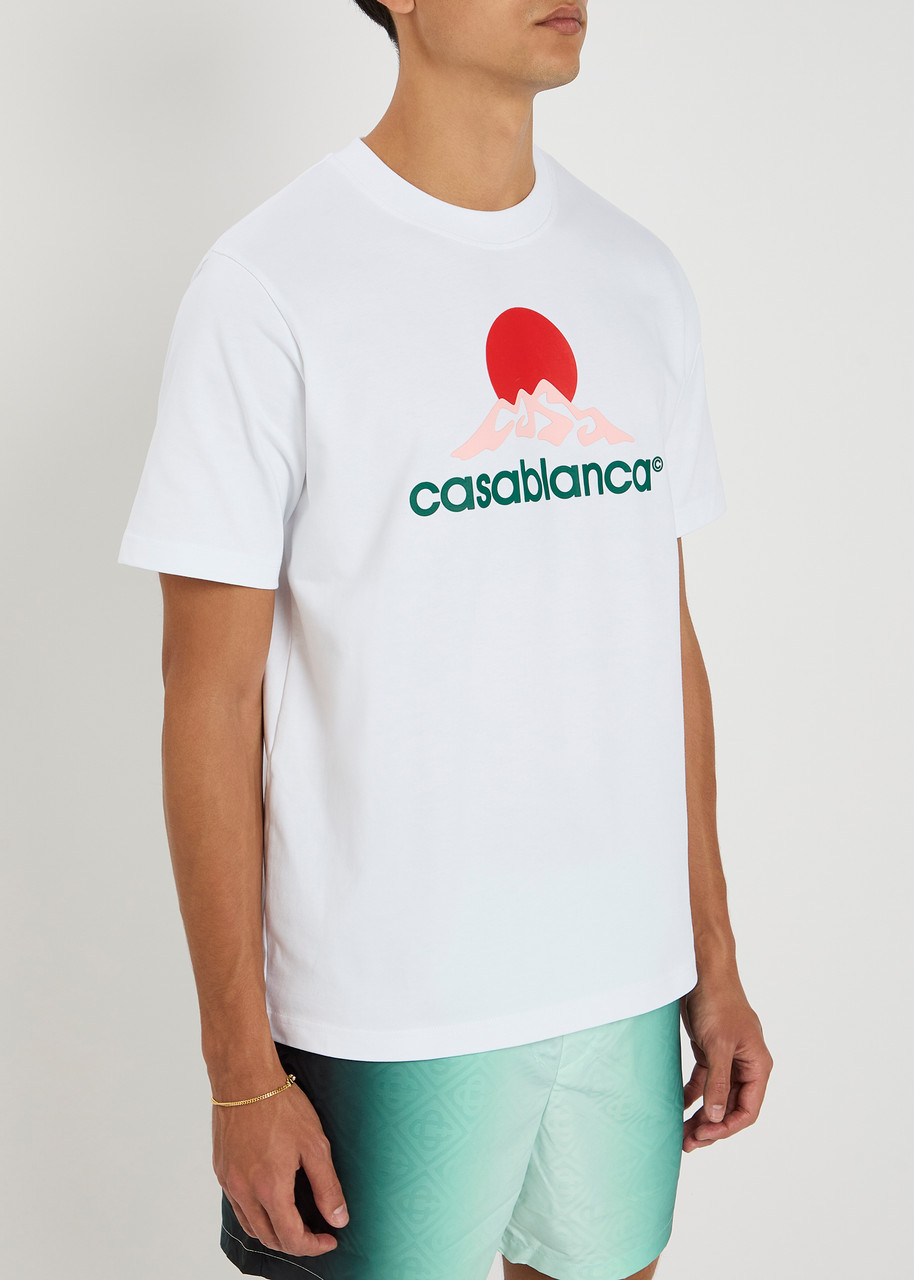 Casablanca White Crewneck T-shirt With Logo On The Front