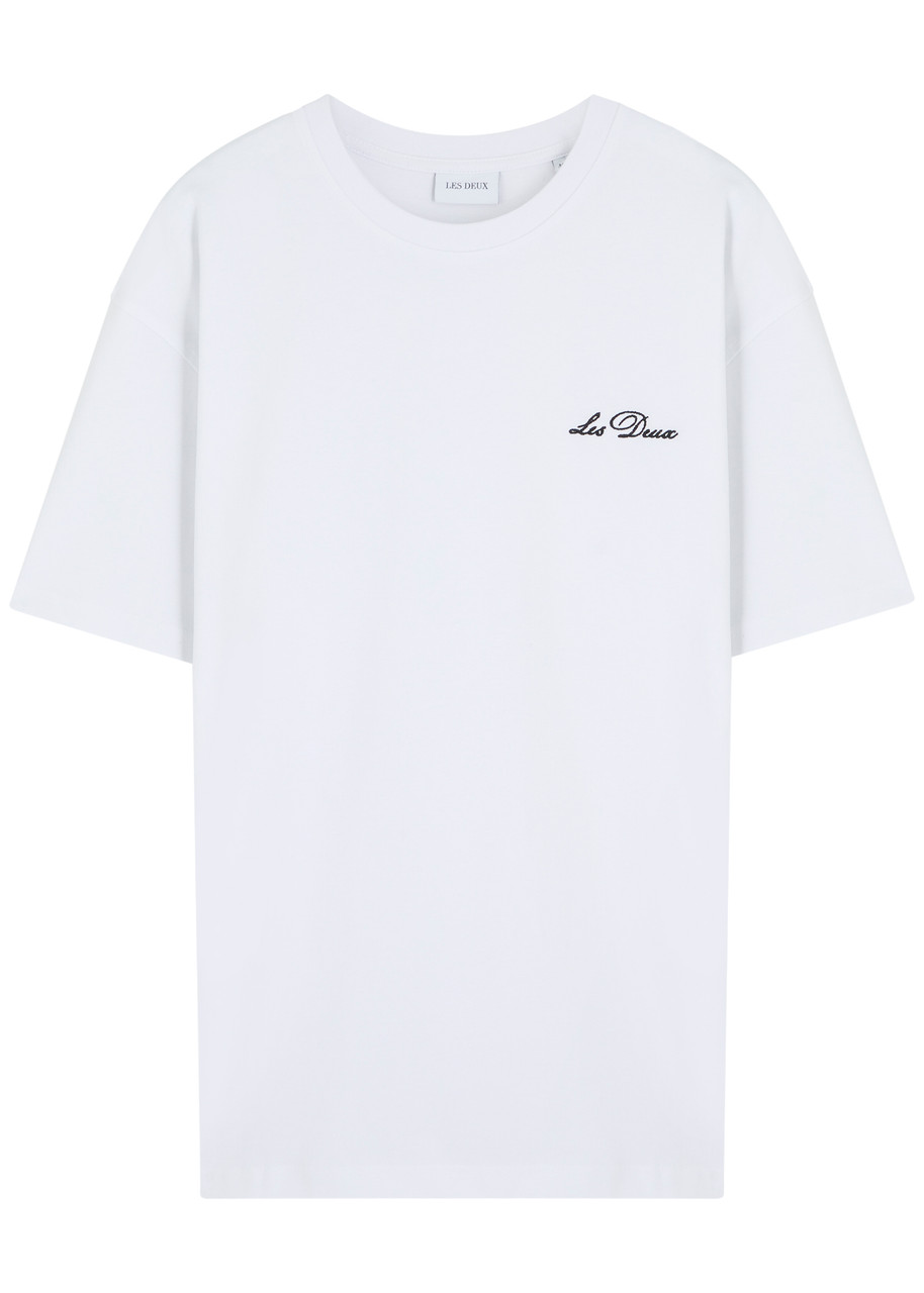 Les Deux Crew Logo-embroidered Jersey T-shirt
