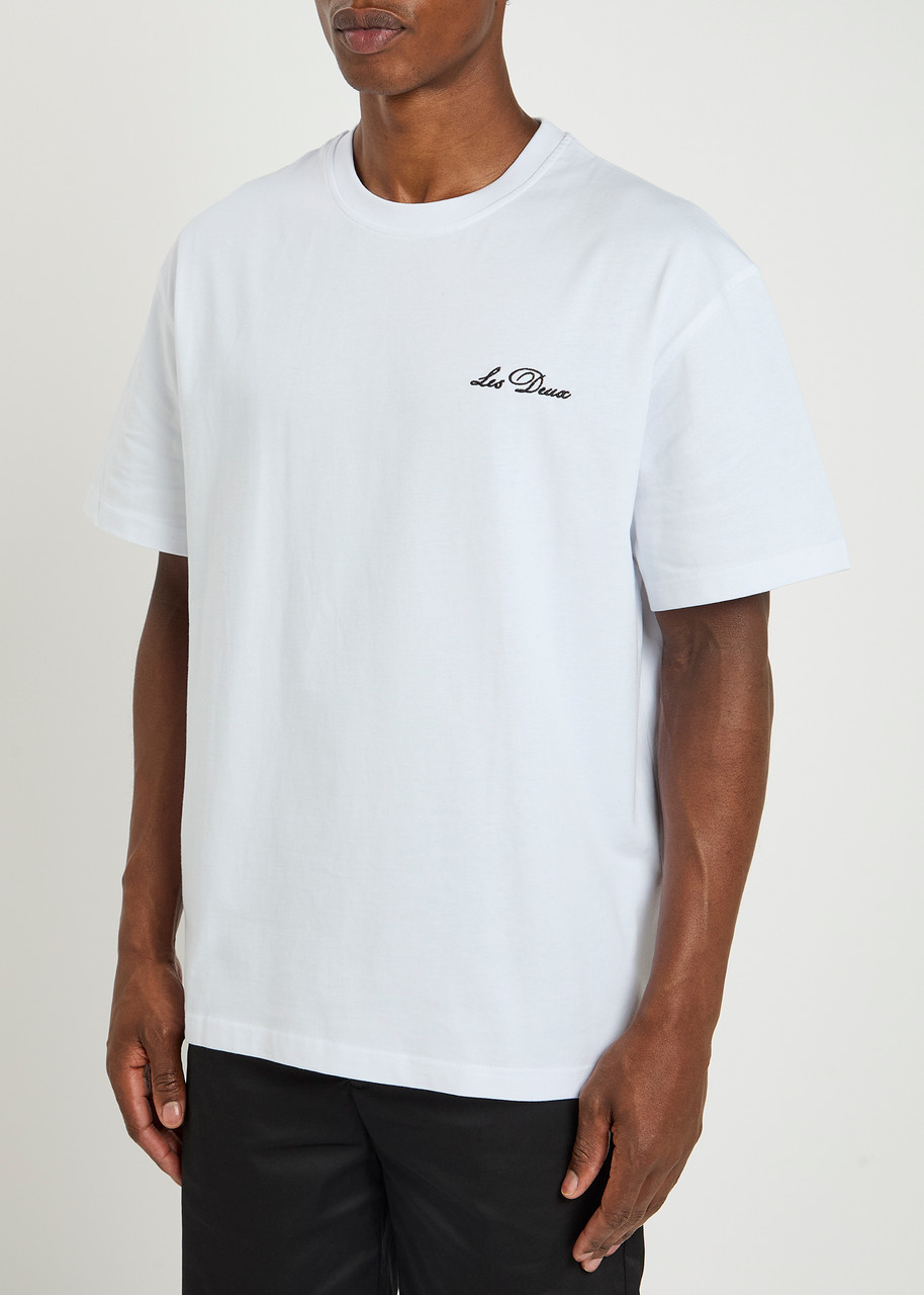 Les Deux Crew Logo-embroidered Jersey T-shirt