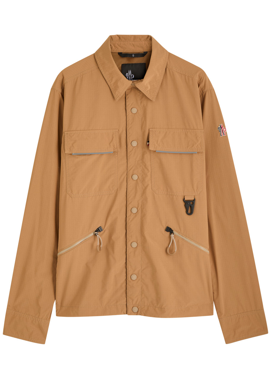 Moncler Grenoble Zennor Day-namic Shell Overshirt Jacket In Brown