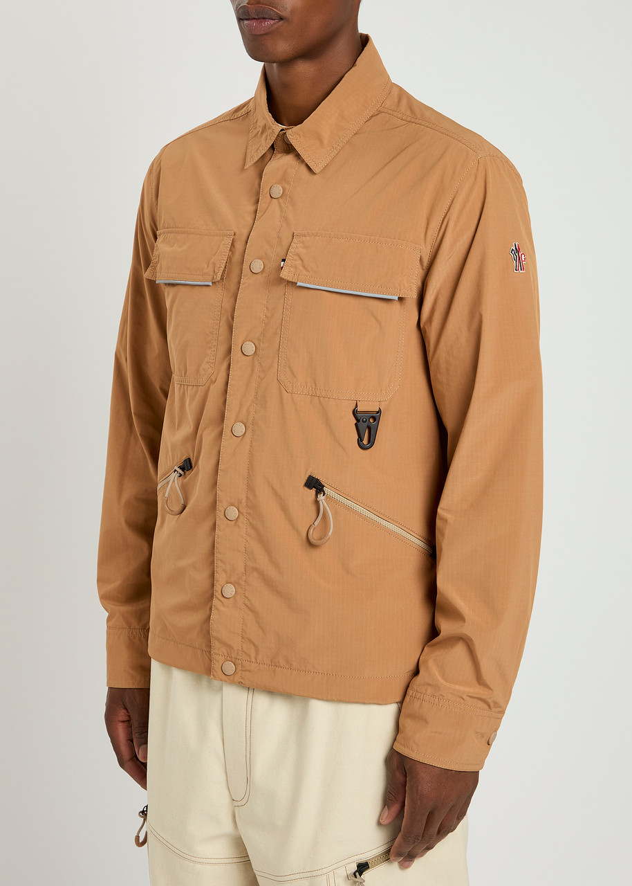 Moncler Grenoble Zennor Day-namic Shell Overshirt Jacket In Brown