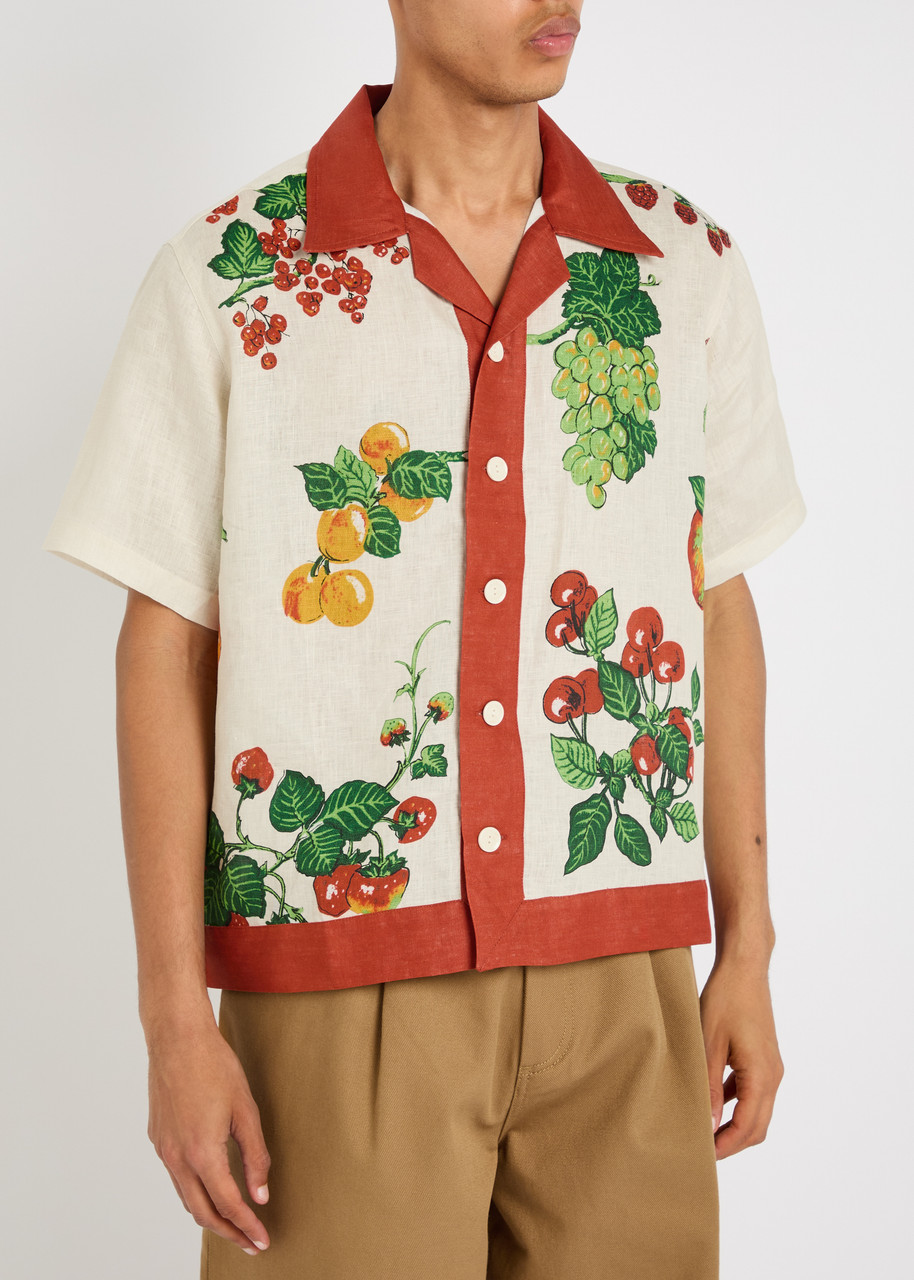  Ss Daley Picnic Printed Linen Shirt - Multicoloured 1 - L 