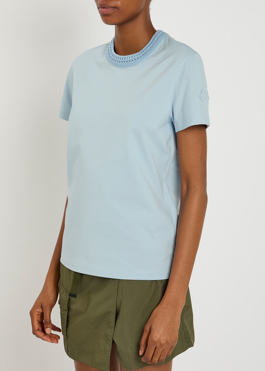 Moncler Woven Crew-neck Cotton T-shirt